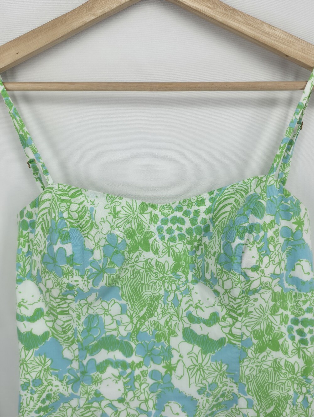 Lilly Pulitzer Green and Blue Floral Mini Dress - Picture 4 of 14